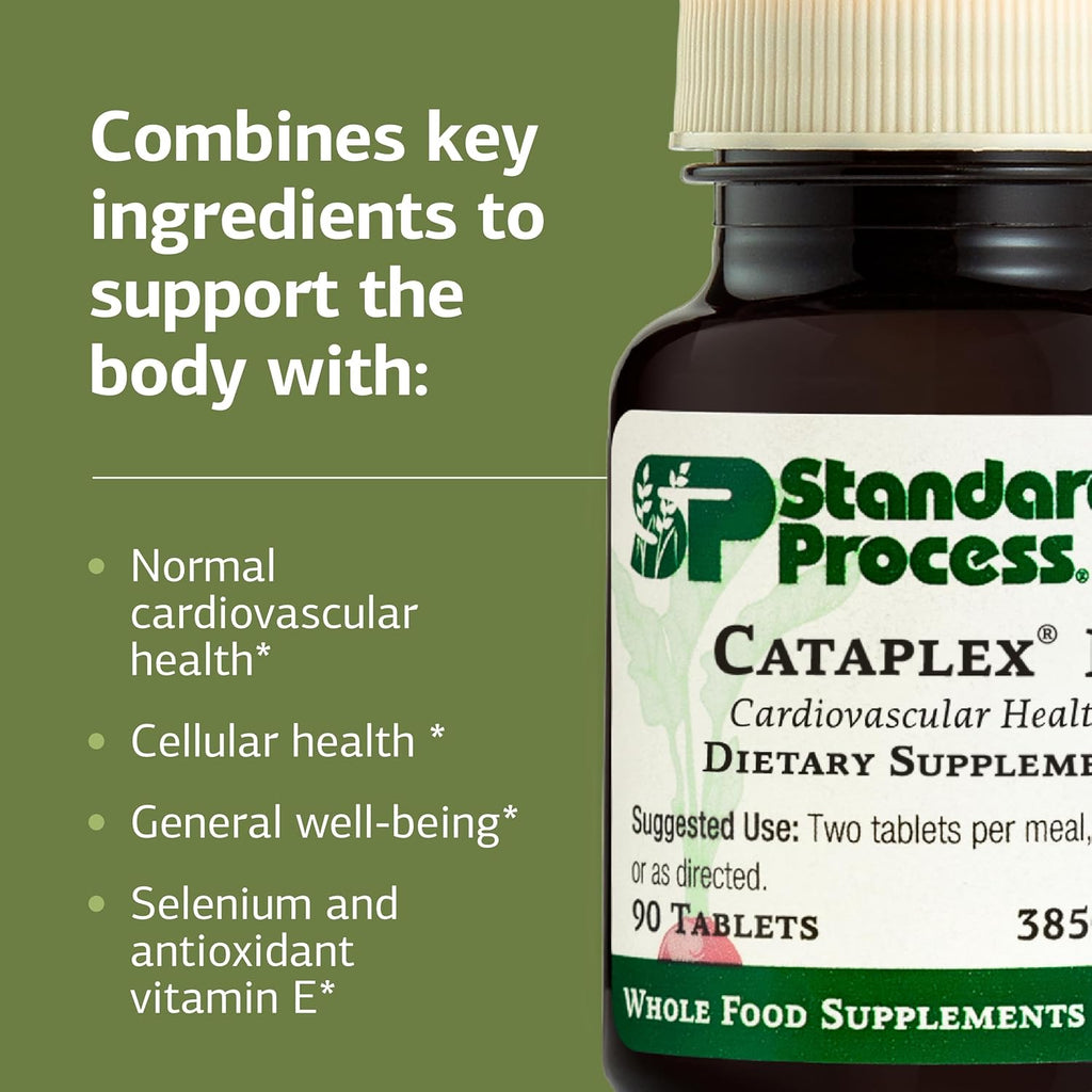 Standard Process Cataplex E2 - Vitamin E & Selenium Supplement for Cardiovascular & Cellular Health - Antioxidant Support for Heart Health - Non-Dairy & Non-Soy - 90 Tablets