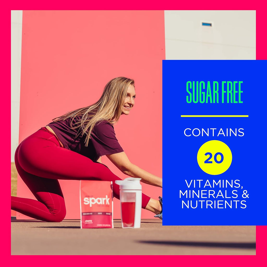 AdvoCare Spark Vitamin & Amino Acid Supplement - Focus & Energy Drink Powder Mix with Vitamin A, B-6, C & E - Also Includes L-Carnitine & L-Tyrosine - Cherry, 14 Stick Packs