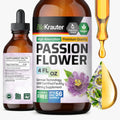 BIO KRAUTER Passionflower Tincture - Vegan Passion Flower Extract for Mood Support - Alcohol and Sugar Free - 4 Fl.Oz.