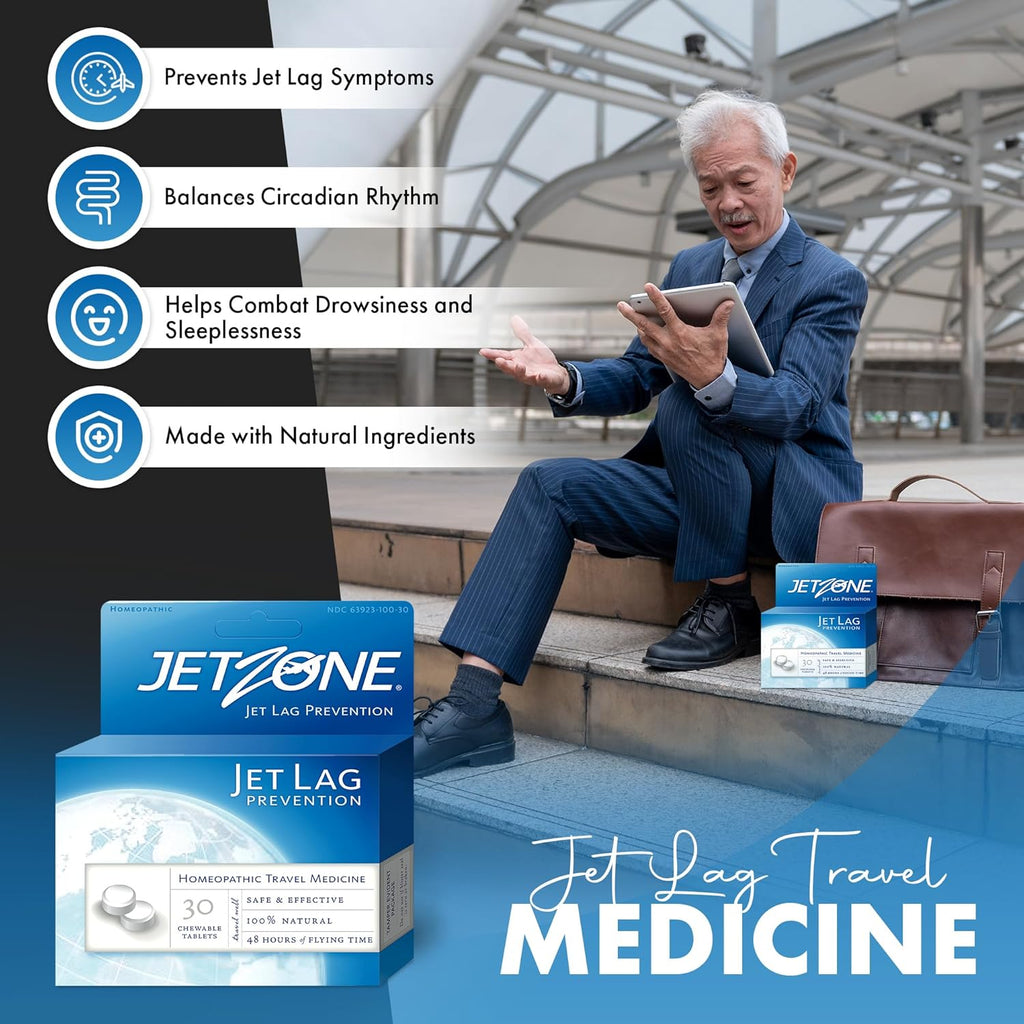 Jet Lag Remedy - Pack of 2 - Homeopathic Travel Aid – Trusted Over 15 Years - Immune Health – Circadian Rhythm - Fatigue – Exhaustion – Tired - Can't Sleep – Good for 48hrs Flying Time - 30ct