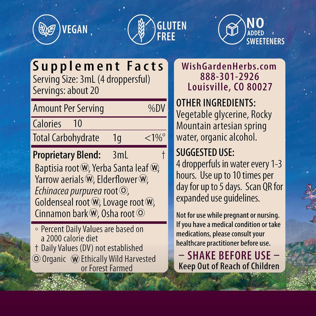 WishGarden Herbs Kick-Ass Immune Activator - Herbal Immunity Support Supplement for Adults, Plant-Based Immune Booster & Immune Defense w/Echinacea & Goldenseal, Rapid Immunity Boost Formula, 1oz