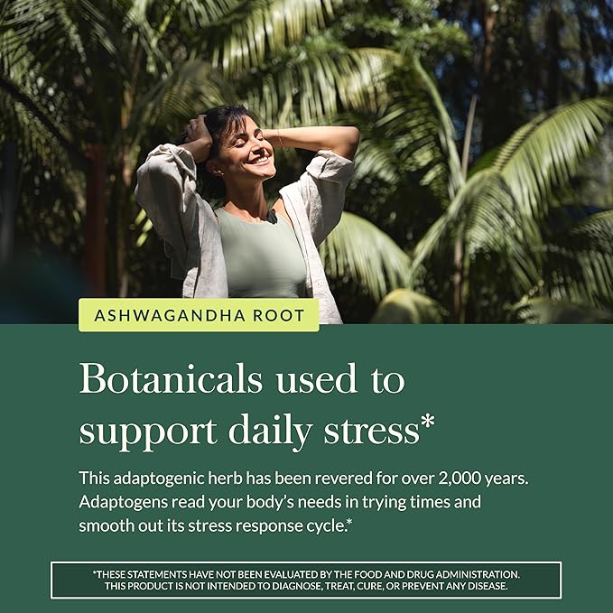 Gaia Herbs Ashwagandha Root - Stress Relief & Sleep Support Supplement - Supports Balanced Energy Levels & Positive Outlook* - 60 Vegan Liquid Phyto-Caps (30 Servings)