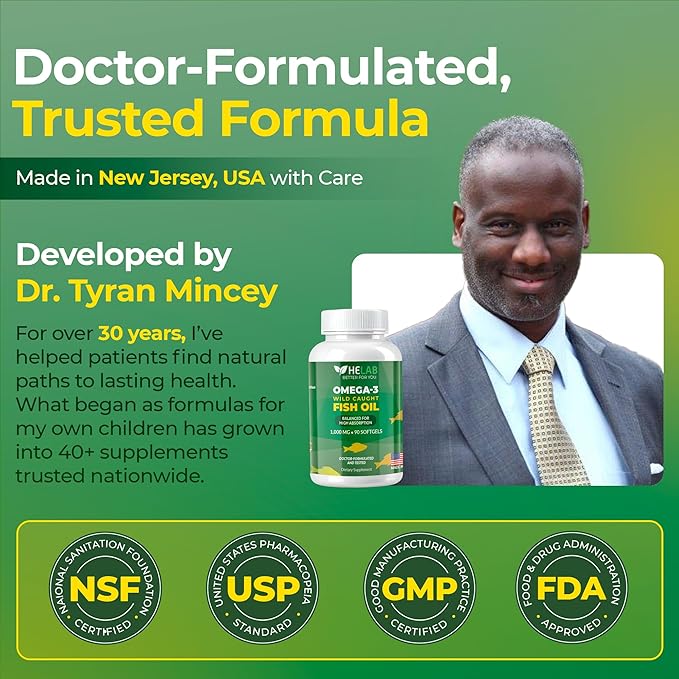 Omega 3 Fish Oil Supplementt (90 Count) Wild Caught Omega3 Fish Oil High EPA DHA Rich in Fatty Acid | Omega-3 Supplements for Women & Men | Purified Omega3 Fatty Acid, Non-GMO, Burpless Softgels
