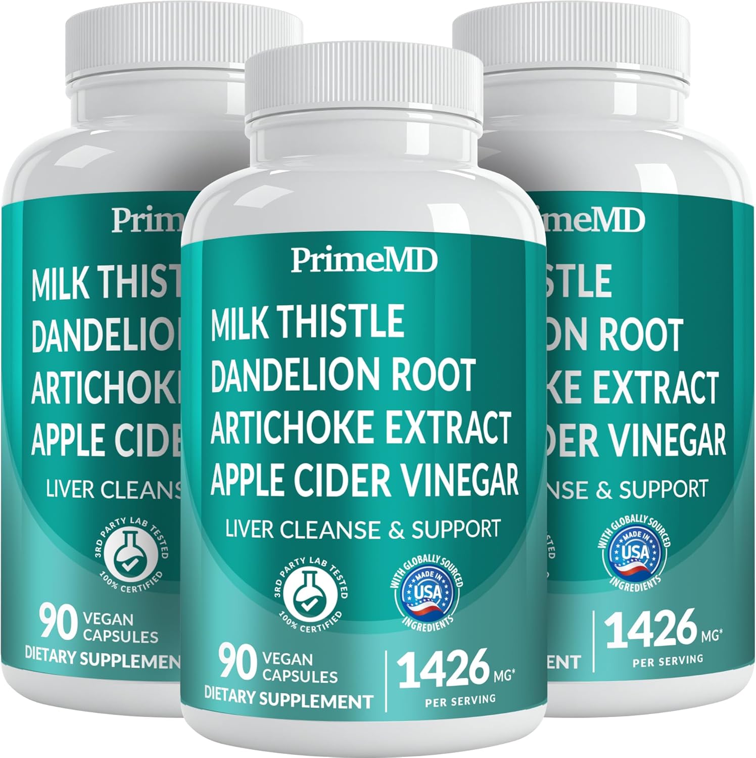 32-in-1 Liver Support with Milk Thistle Supplement – Liver Detox with Silymarin, Artichoke Extract & Beetroot Powder – Comprehensive Wellness Formula for Liver Cleanse – 1426mg (90 count) (Pack of 3)