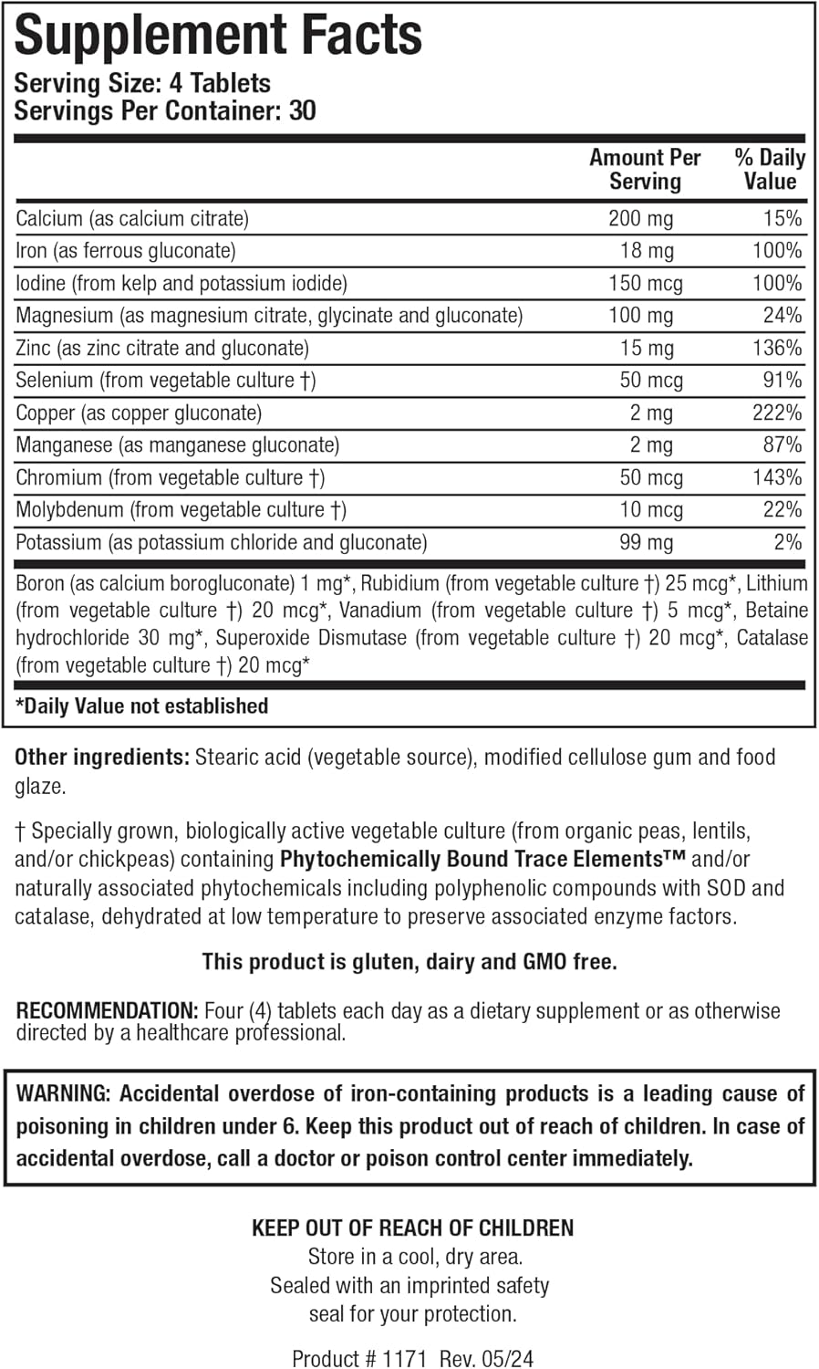 Biotics Research Multi-Mins (Potent Mineral Combination) Bioavailable Multi Mineral Supplement with Mineral Chelates and Whole Food Trace Minerals. Magnesium, Chromium, Iodine (120 Tablets)