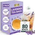 LeafLea 80 Premium Lavender Tea Bags, 100% Natural & Pure from Lavender Flowers, Nighttime Comfort & Digestive Support, Floral Aroma and Smooth Taste, Caffeine-Free, Sugar-Free, Individually Wrapped