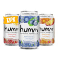 Humm Probiotic Kombucha The Original Variety 12 Pack, Organic, 2 Billion Probiotics for Gut Health, Mango Passionfruit, Blueberry Mint and Strawberry Lemonade