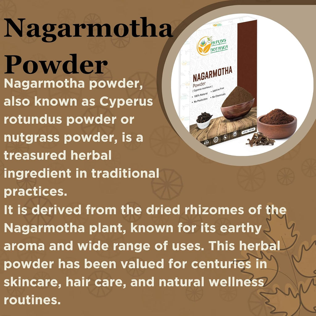 Organic Nagarmotha Powder Cyperus Rotundus Ayurvedic Formula for Digestion 100% Pure Premium Quality Herbal Supplement for Men and Women Promotes Healthy Hair Care 150 GMS / 5.3 oz