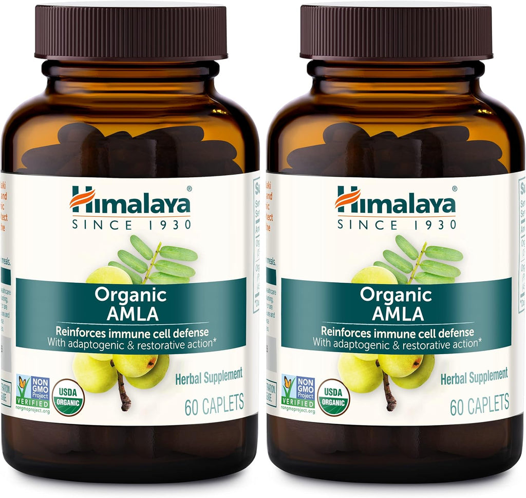 Himalaya Organic Amla/Amalaki for Active Immune Support and Cellular Defense, 600 mg, 60 Caplets, 2 Month Supply, 2 Pack