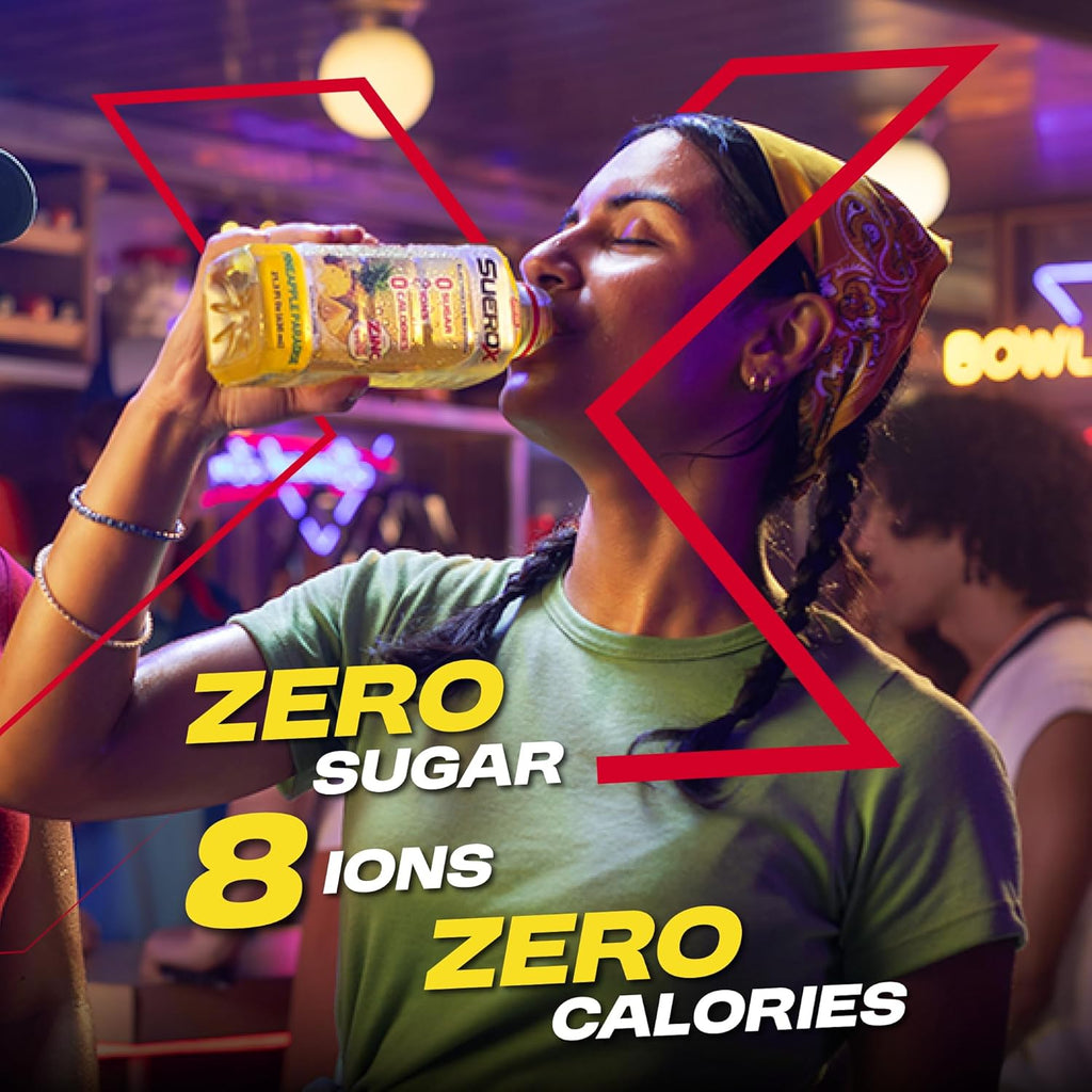 SueroX Sugar-Free Sports Drink for Hydration and Recovery, Electrolyte Hydration Drink with 8 Ions, Zero Calorie Sports Drinks with Electrolytes, Supreme Pack, 21.3 Fl Oz, 12 Count