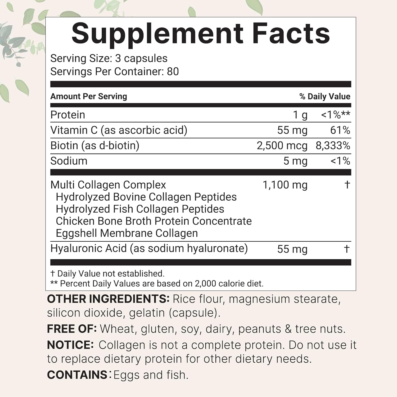 Micro Ingredients Multi Collagen Pills for Women & Men, 240 Capsules | Type I, II, III, V, X | Hydrolyzed Peptides with Biotin, Hyaluronic Acid, & Fat Soluble Vitamin C Complex | Non-GMO, Filler Free