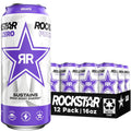 Rockstar Pure Zero Energy Drink, Grape, 0 Sugar, with Caffeine and Taurine, 16oz Cans (12 Pack) (Packaging May Vary)