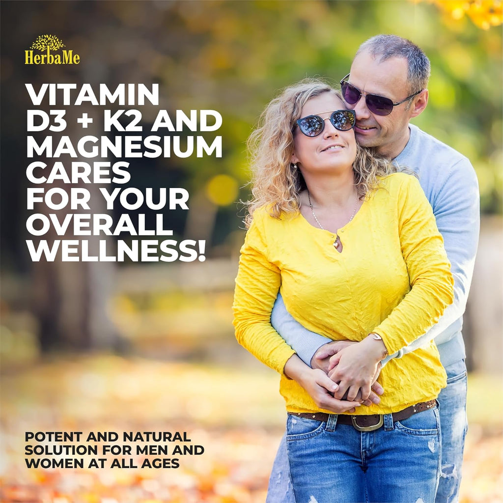 Vitamin D3 5000 IU + K2 with Magnesium Bisglycinate for Max Absorption | 90 Capsules | Immune Support | Promotes Heart, Bone and Muscle Health