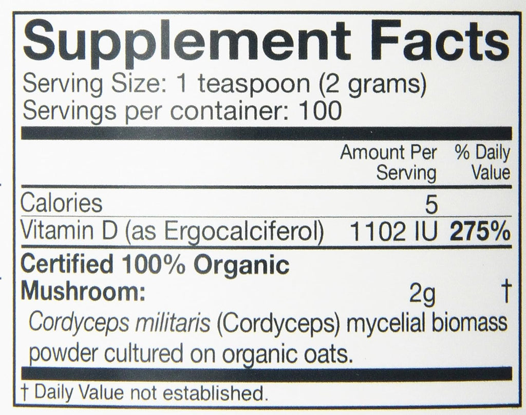 Om Organic Mushroom Superfood Powder, Cordyceps, 100 Servings, Energy and Endurance Support Supplement, 7.05 Ounce (Pack of 1)