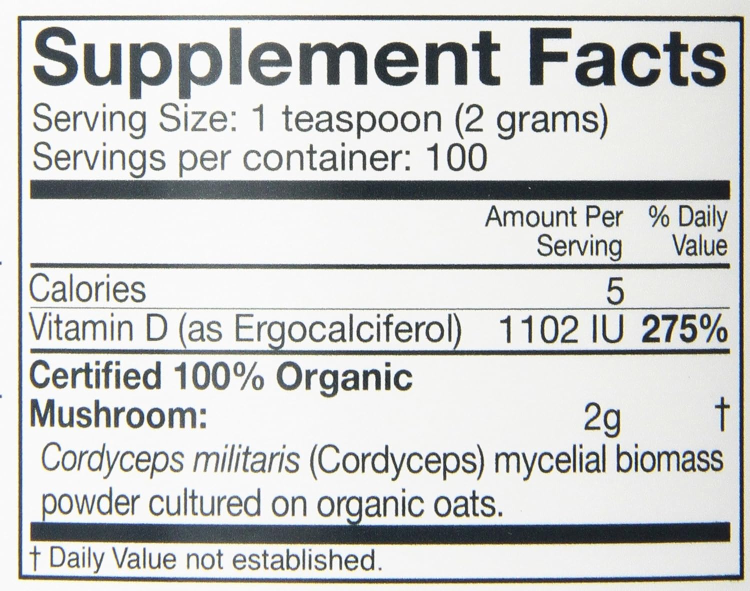 Om Organic Mushroom Superfood Powder, Cordyceps, 100 Servings, Energy and Endurance Support Supplement, 7.05 Ounce (Pack of 1)