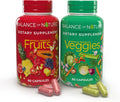 Balance of Nature Fruits and Veggies Supplements - Whole Fruit and Vegetable Ingredients for Women, Men, and Kids - 90 Fruit Capsules, 90 Veggie Capsules - 1 Set