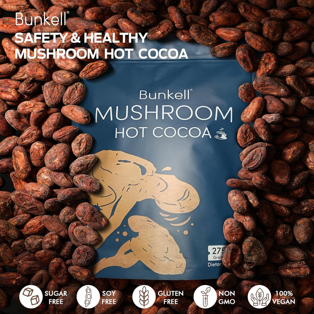 Mushroom Hot Cocoa, Adaptogenic Mushroom with Reishi, L-Theanine, Chicory, Melatonin & Glycine, Melatonin, Sleep Hot Cocoa Supplement for Sleep and Stress Support, 25 Servings 1 Pack