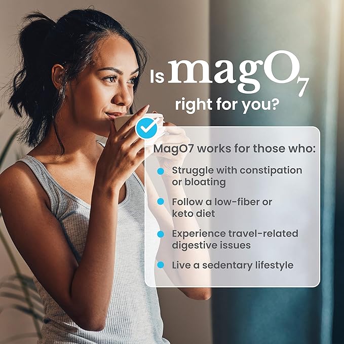 nbpure MagO7 - Natural Colon Cleanse & Detox - Occasional Constipation Relief, Stool Softening, & Bloating Support for Men & Women - Ozonated Magnesium Oxide, 30 Capsules