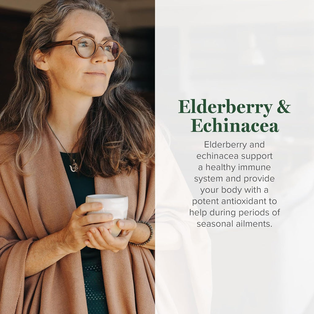 Global Healing USDA Organic Elderberry & Echinacea Liquid Supplement Tincture | Antioxidant Immune Support Against Harmful Organisms for Adults and Kids, Vegan, Non-GMO, 1-Month Supply (2 Oz)