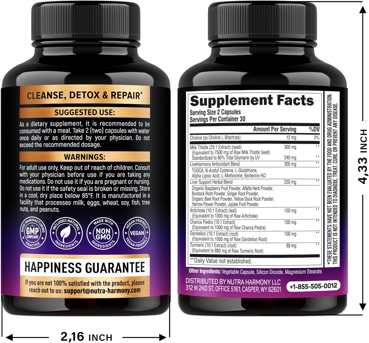 Liver Cleanse Detox & Repair - Milk Thistle | Dandelion | Artichoke | TUDCA | Glutathione & NAC - Effective Liver Health Supplement | 80% Silymarin - Laboratory Tested, Vegan - Made in USA, Pack of 2