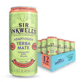 SIR INKWELL'S Adaptogen Yerba Mate | Healthful Energy + Productivity 150 mg Organic Caffeine | 300mg Ashwagandha Reishi Ginseng | Non-GMO Certified | Blood Orange & Mango 16oz 12pk