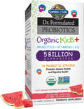 Garden of Life Dr. Formulated Probiotics Organic Kids+ plus Vitamin C & D - Watermelon - 5 Billion CFU Gluten, Dairy & Soy Free Immune & Digestive Health Supplement, No Added Sugar, 30 Chewables