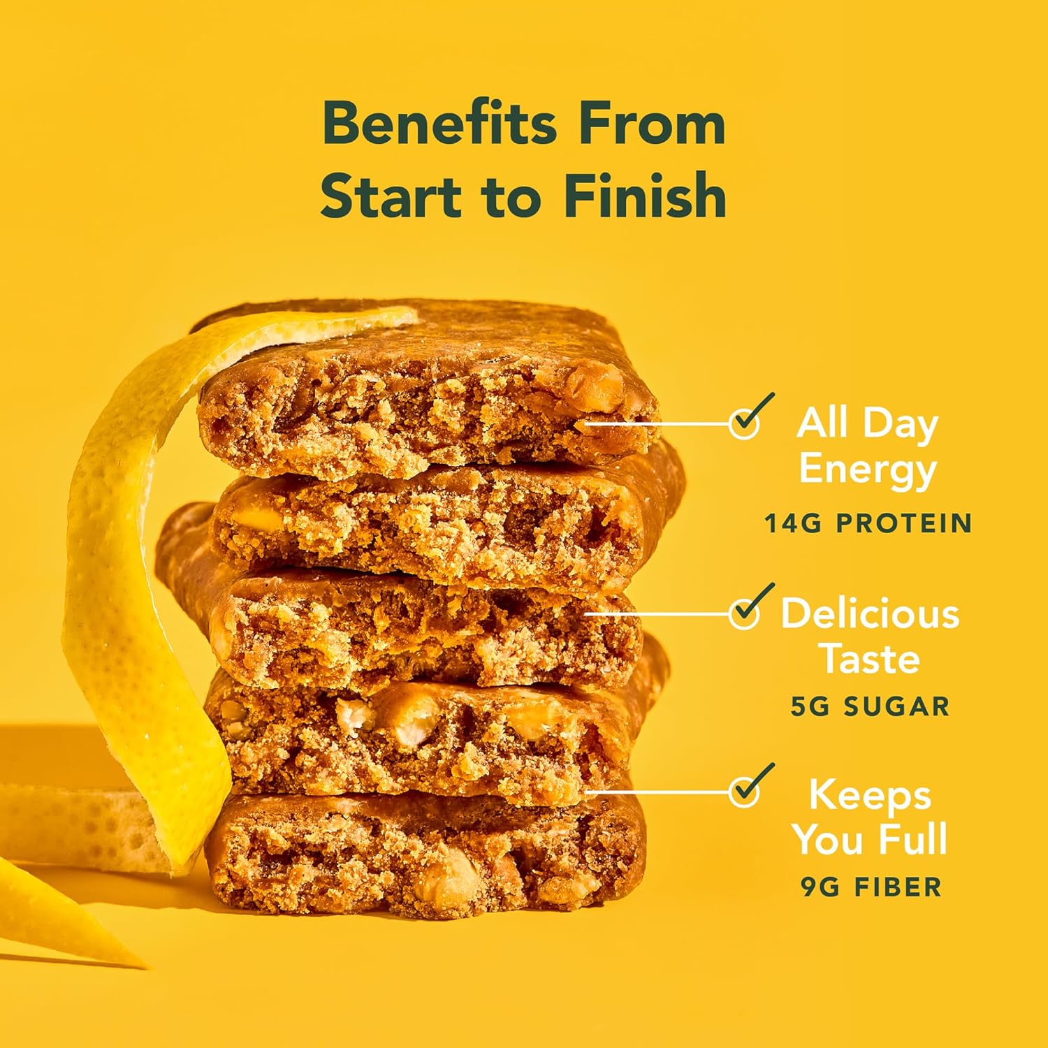 ALOHA Organic Plant Based Protein Bars - Lemon Cashew - 12-Count - Vegan, Low Sugar, Gluten-Free, Paleo, Low Carb, Non-GMO, No Stevia & No Erythritol