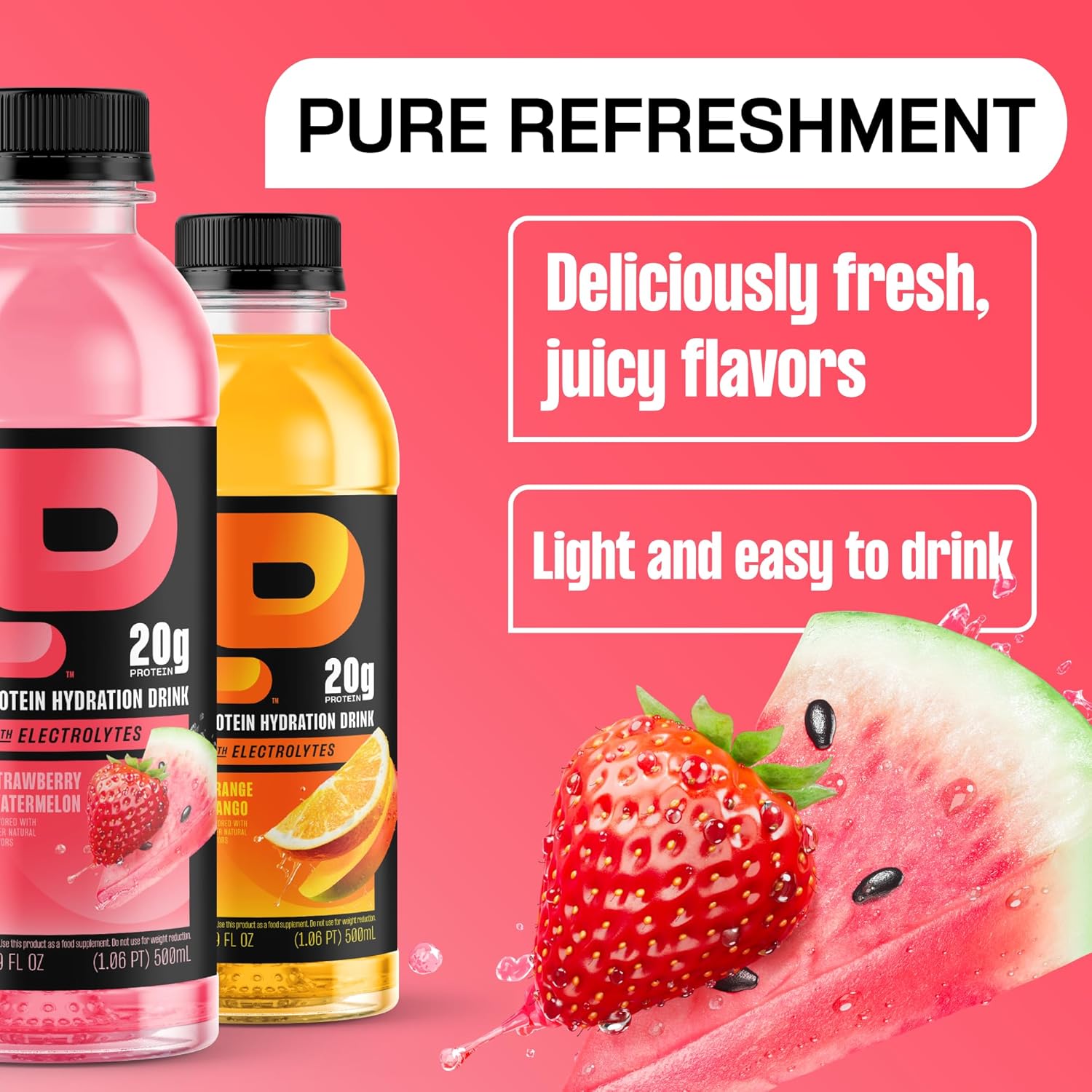 Protein2o Hydration Drink - 2-in-1 Liquid Clear Whey Protein Isolate and Electrolyte Drink - 20g Protein, Vitamins B5, B6 - Post-Workout Recovery - 16.9 Fl Oz - 12 Count Variety Pack
