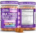 Clean Nutra Milk Thistle NAC Supplement N Acetyl Cysteine Artichoke Dandelion Root Turmeric Berberine Ginger Curcumin Gut Health Metabolism Detox & Cleanse 60 Gummies