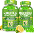 Magnesium Glycinate Gummies 600mg, Chewable Magnesium Supplements for Adults, Men and Women, Vitamin D, B6 and CoQ10, Potassium Magnesium Gummy for Sleep, Relaxation, Brain & Muscle, 120 Gummies