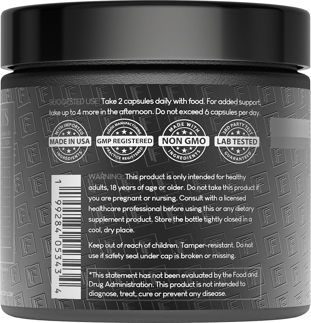 Self Obsessed MAXXED: 10-in-1 Men's Vitality Formula with Shilajit, Tongkat, Ashwagandha, Maca, Fadogia, Fenugreek, Pine Pollen, Zinc, Boron & AstraGin® - 120 Capsules – 2-Month Supply (1 Pack)