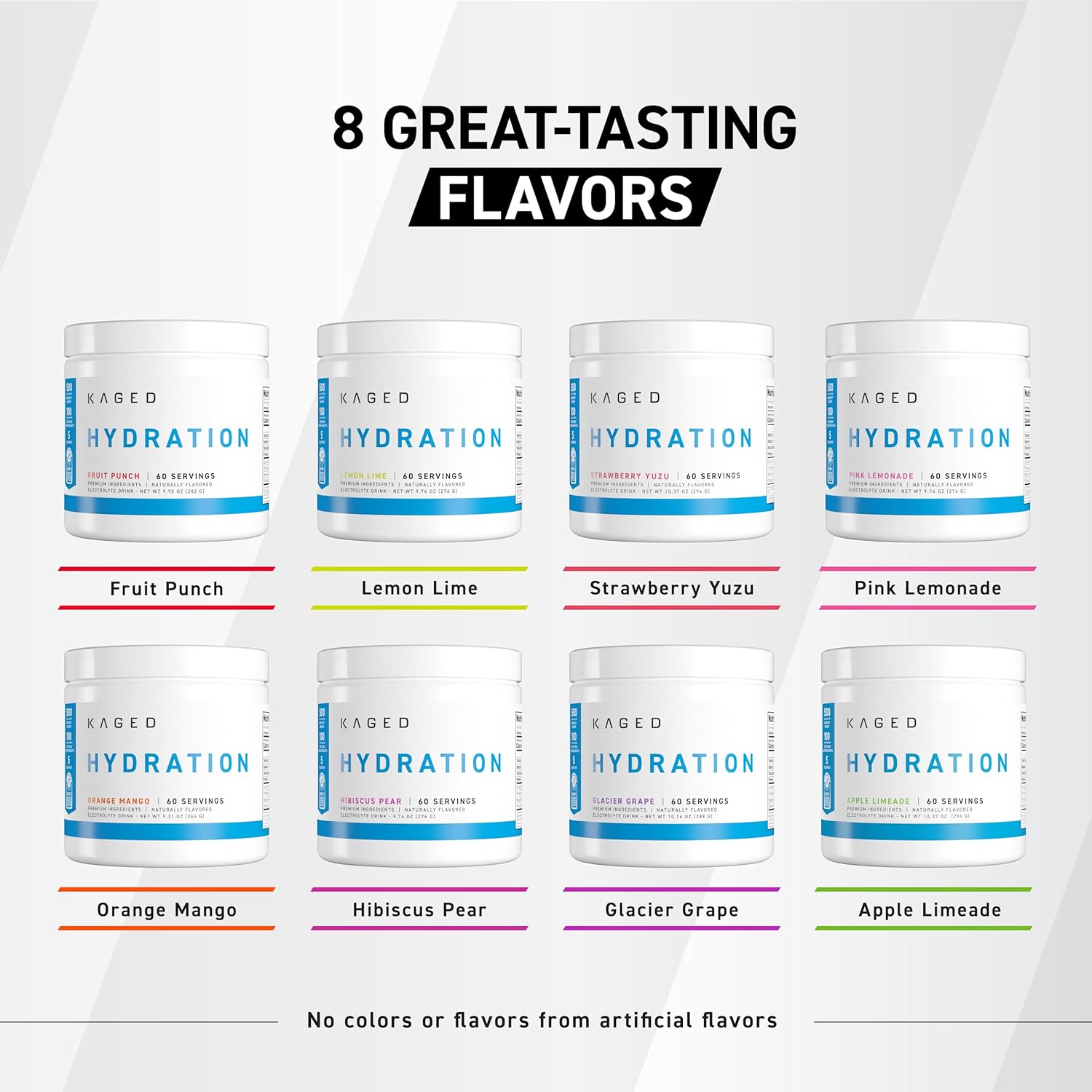 Kaged Hydration Electrolytes Powder | Glacier Grape | Hydra-Charge Sports Drink Mix | Pre, Post, Intra Workout | Low Carb, Vegan, Gluten Free | Supplements for Men & Women | 60 Servings