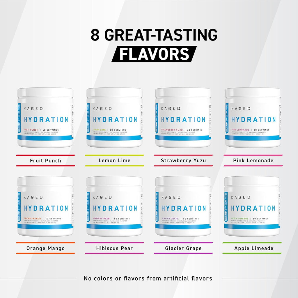 Kaged Hydration Electrolytes Powder | Orange Mango | Hydra-Charge Sports Drink Mix | Pre, Post, Intra Workout | Low Carb, Vegan, Gluten Free | Supplements for Men & Women | 60 Servings