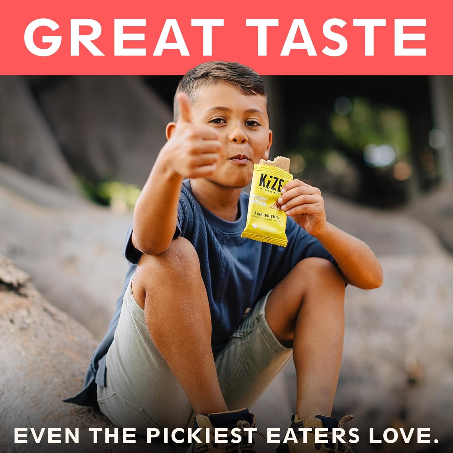 KiZE Energy Bars - Chocolate Chip Cookie - 20 Count - Almond-Butter-Based, Gluten Free, Dairy Free, Non-GMO, and High Protein Meal Replacement Energy Bars, Clean and Simple Food Ingredients - 10g High Protein Snacks (20 Count)