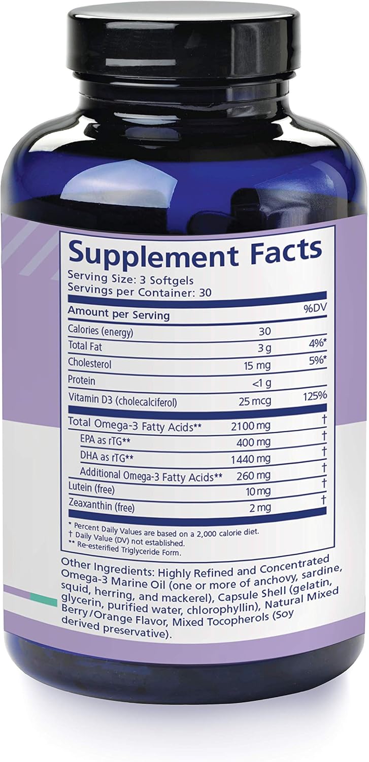 PRN nūmaqula Omega-3 – High DHA Supplement with Lutein & Zeaxanthin - 1400mg DHA & 400mg EPA in Re-Esterified Triglyceride - Important Nutrients for Macula & Retina Support – 1 Month Supply