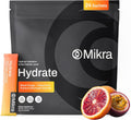 Mikra Hydrate Electrolytes Powder Packets, Sugar Free Hydration Powder Sticks, Electrolyte Drink Mix for Needed Hydration Support, Daily Wellness and Workout, Blood Orange Passionfruit, 24 Pack