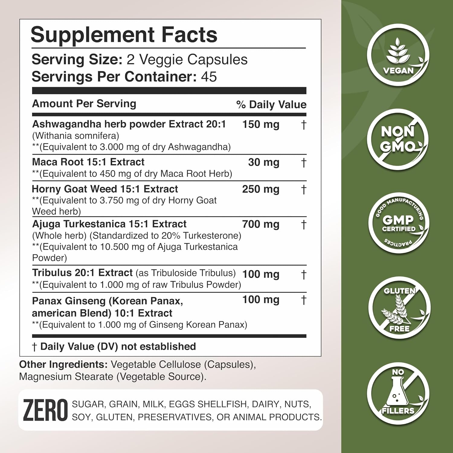 Gade Nutrition Ashwagandha with Maca Root, Horny Goat Weed, Turkesterone Supplement, Tribulus Terrestris, Panax Ginseng | Made in USA | Pack of 3