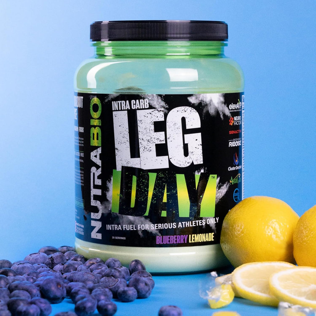 NutraBio Leg Day Intra Workout Powder – Advanced Carb Supplement with Cluster Dextrin & Electrolytes – Carb Powder with EAAs/BCAAs – Cyclic Dextrin for Performance – Blueberry Lemonade, 20 Servings