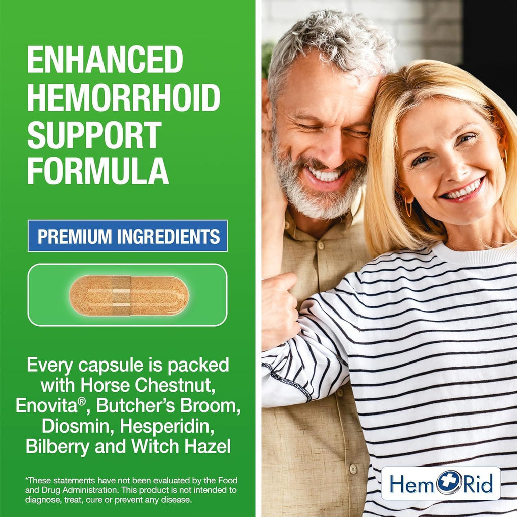 HemRid Max: Natural Hemorrhoid Relief Supplement for Discomfort - Made in The USA