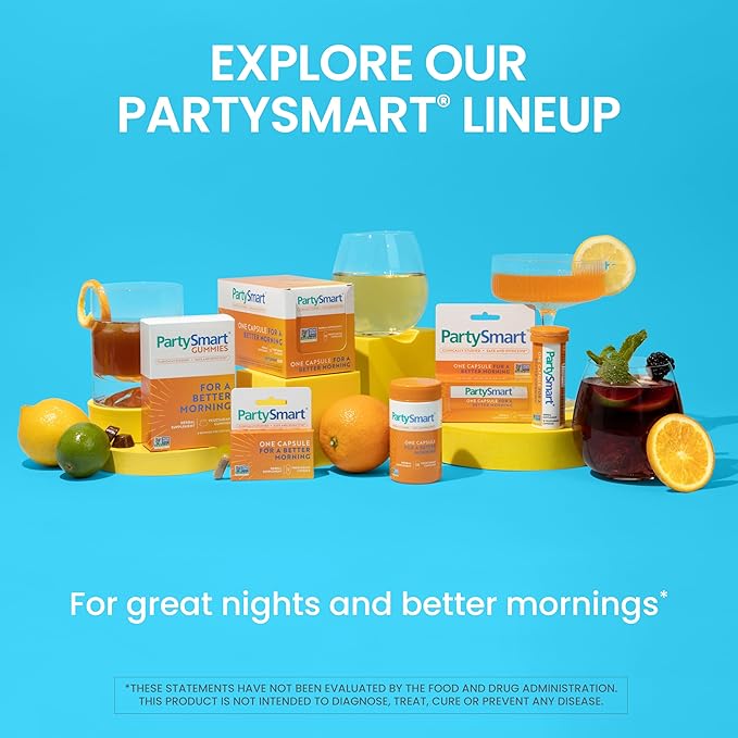 Himalaya PartySmart, 12 Capsule Tube - Alcohol Breakdown Liver Support for a Better Morning After Drinking - Plant Based, Vegan, Non-GMO, Gluten Free, Clinically Studied (Pack of 2)