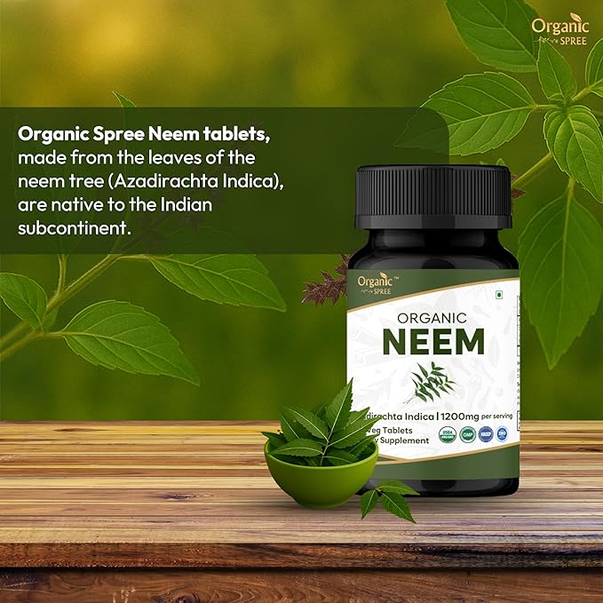 Neem 120 Tablets | Azadirachta Indica (Neem) | USDA Organic Certified | Healthy Skin and Detox* | Dietary Supplement 120tab - Pack of 3
