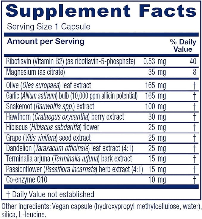Vitanica Rauwolfia Extra, Cardiovascular Support Supplement, Vegan, 180 Capsules