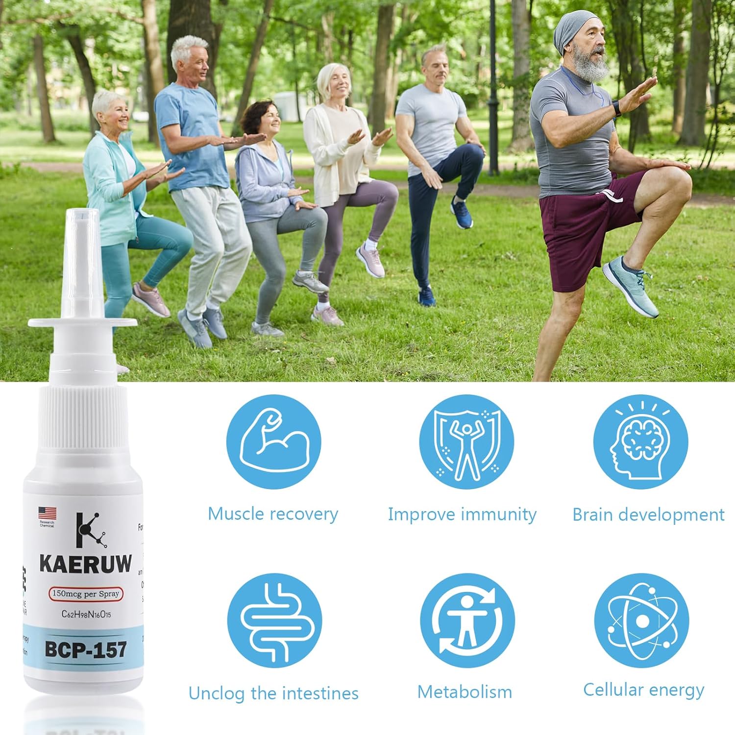 BP-C157-150mcg per Spray, 30ml Total, 200 Sprays – Tissue Repair & Gut Health Support, 1 Bottle USA Made- B