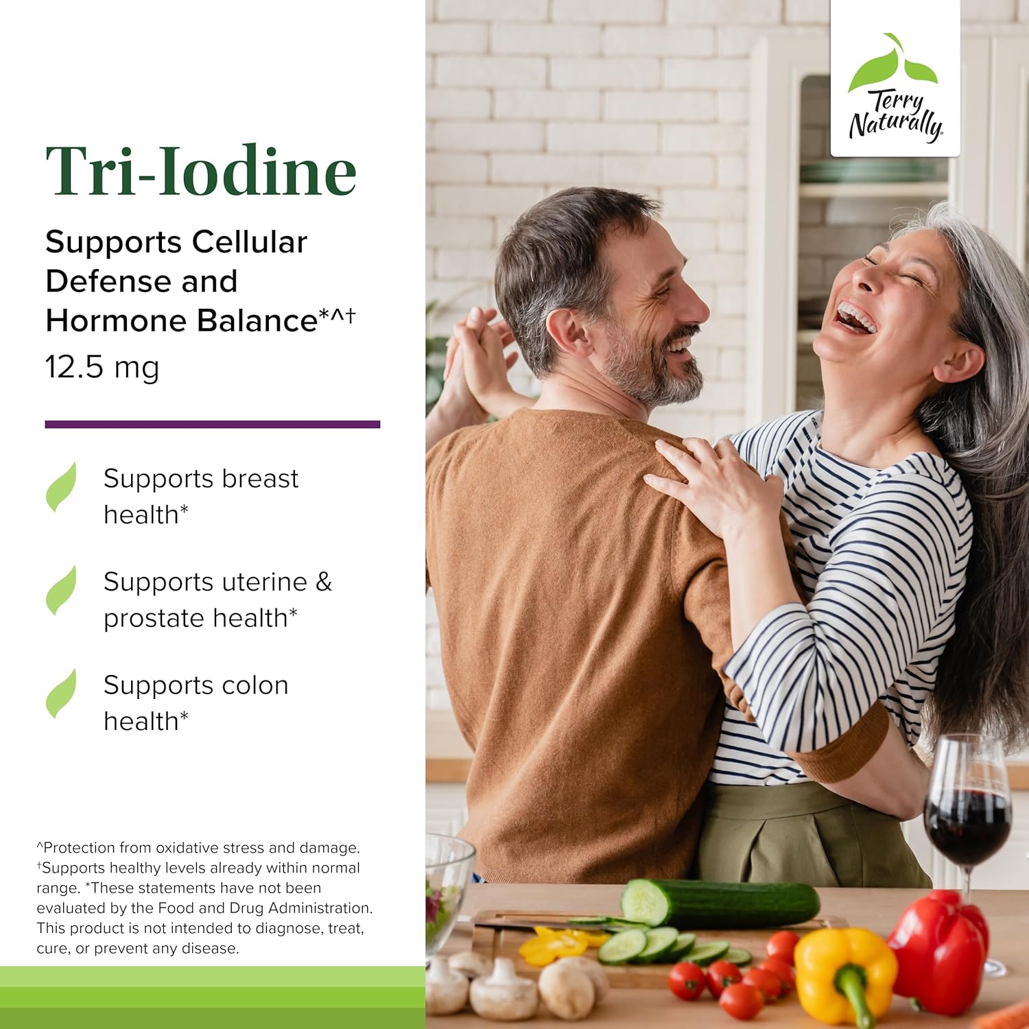 Terry Naturally Tri-Iodine - Support Thyroid Health - Aids Hormone Balance with Molecular Iodine from Kelp - Features Potassium Iodide & Sodium Iodide - Brain & Energy Support - 12.5mg, 180 Capsules