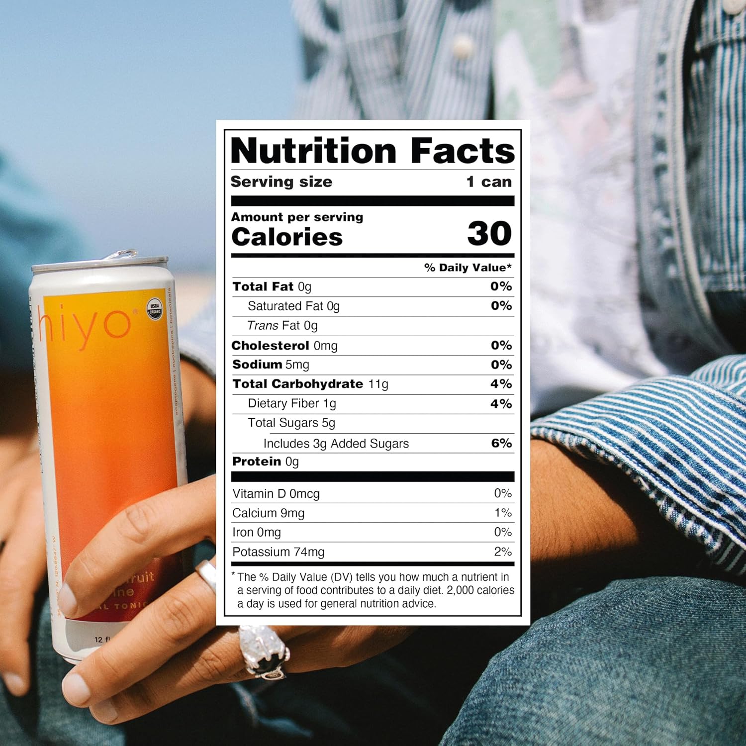 Hiyo Organic Social Tonic- Passion Fruit Tangerine, 12 Pack – N.A. Functional Seltzer, Sparkling Water Crafted with Organic Adaptogens, Nootropics, & Botanicals