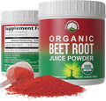 Organic Beet Root Powder - Ultra High Purity Super Food Beets Juice Powder. 100% Pure Nitric Oxide Boosting Beetroot Supplement. Keto, Paleo, Vegan Reds Superfood Rich in Polyphenols