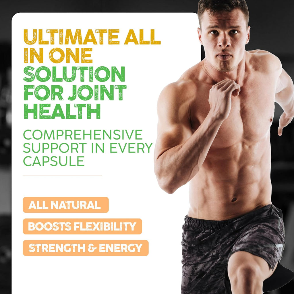 Vital Alchemy Joyful Joints Support Supplement for Women & Men with MSM, Glucosamine Sulfate 1500 mg,Turmeric Supplement with Hyaluronic Acid, Bromelain, Bioperine, 180 Cap, 60 Day Supply - USA Made