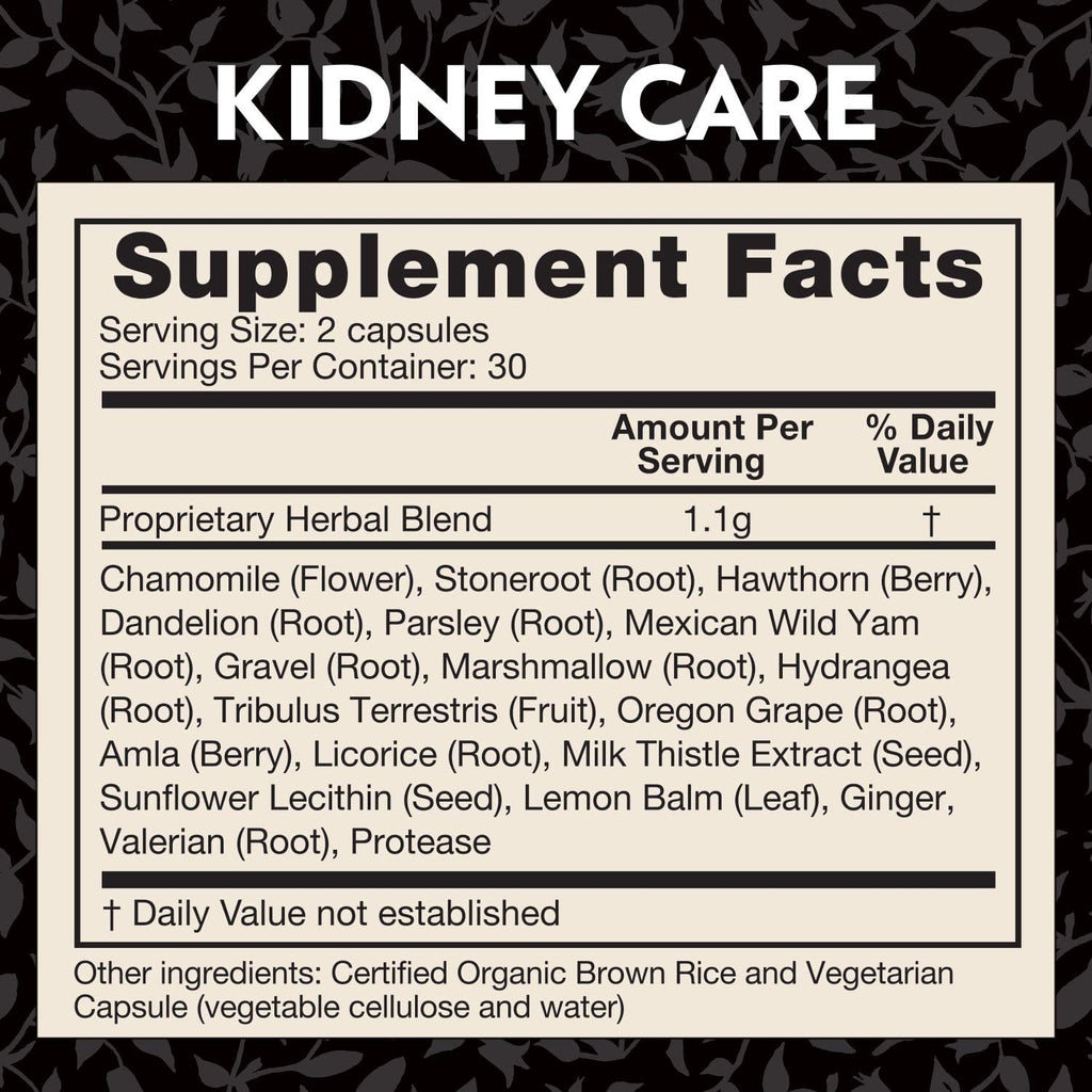 Crystal Star Kidney Care (60 Capsules) – Herbal Supplement for Kidney Cleanse, Detox & Support - Stone Root, Gravel Root & Hydrangea Root - Non-GMO