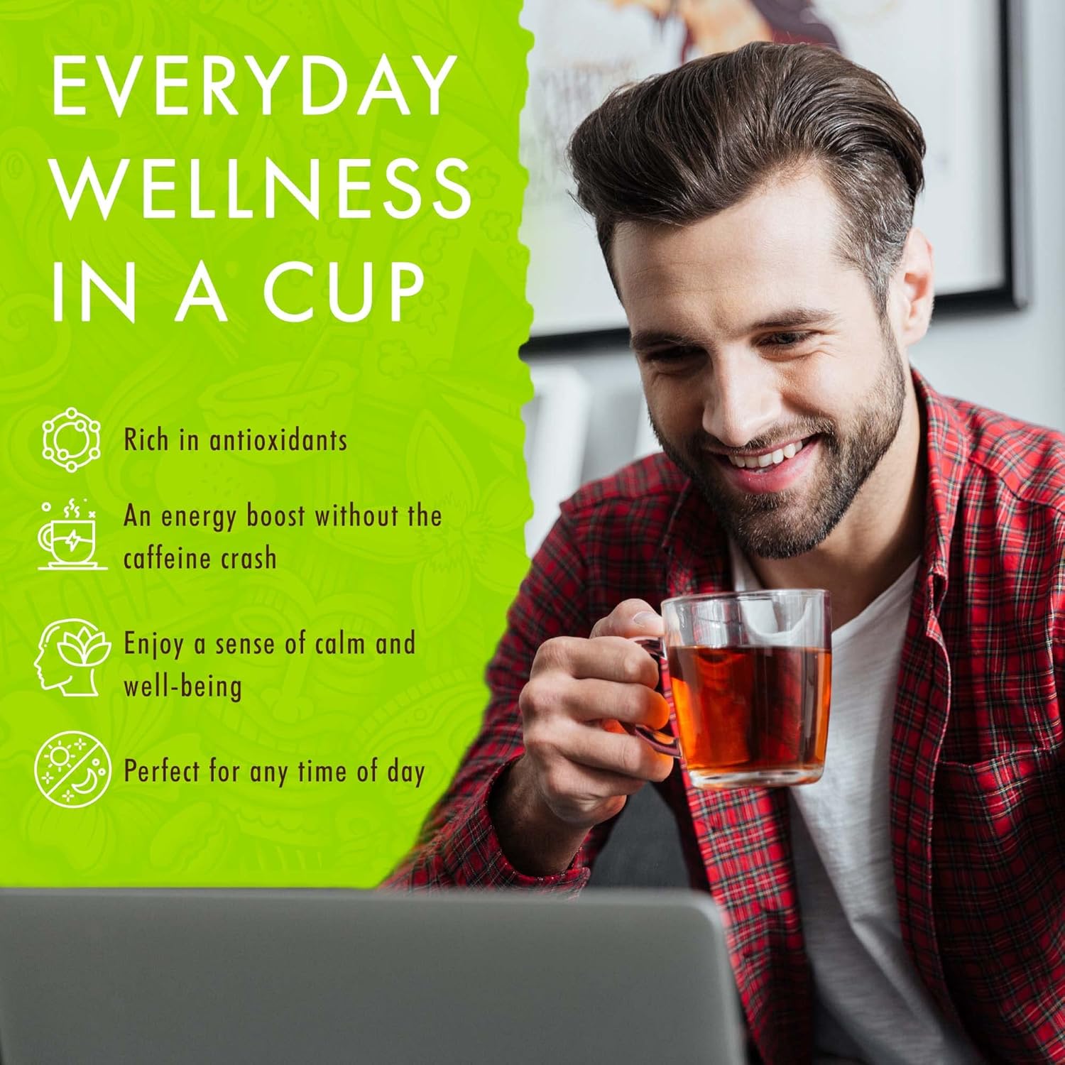 Hawaiian Natural Tea Passion Fruit Orange Flavored Organic Tea - Tropical Fruit Green Tea Blend with Black Tea - Perfect Daily Cup & Gift for Tea Lovers - 60 Tea Bags