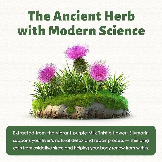 Milk Thistle, Liver Support Supplement, Silymarin,with NAC, ALA, Turmeric, Artichoke and Dandelion, for Liver Detox, Cleanse, Liver Health Support, Gluten Free Non-GMO 240 Capsules